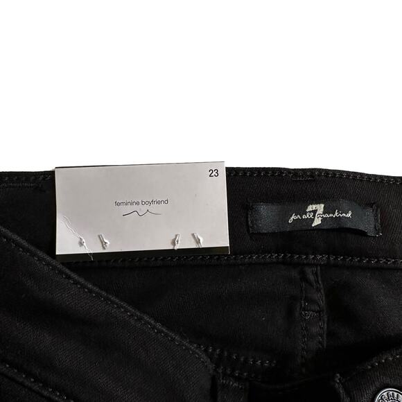 NWT 7 for All Mankind Josefina Feminine Boyfriend Distressed Jeans Black Size 23 - Picture 8 of 10